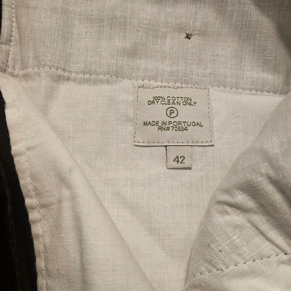 Orvis Brisbane Moss Corduroy Pants Mens 42 Brown Leather Trim Sporting Tradition